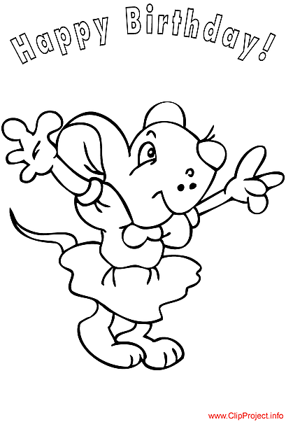Birthday coloring page for free