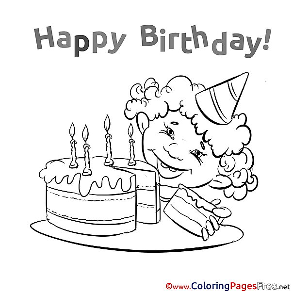 Boy Cake Happy Birthday Coloring Pages download