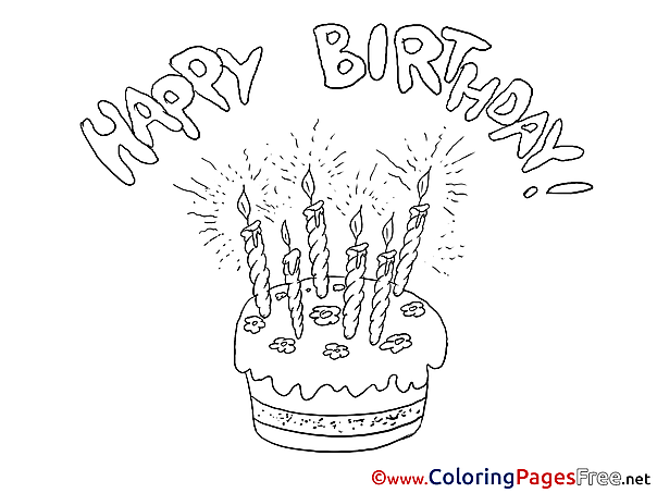 Cake Coloring Sheets Happy Birthday free