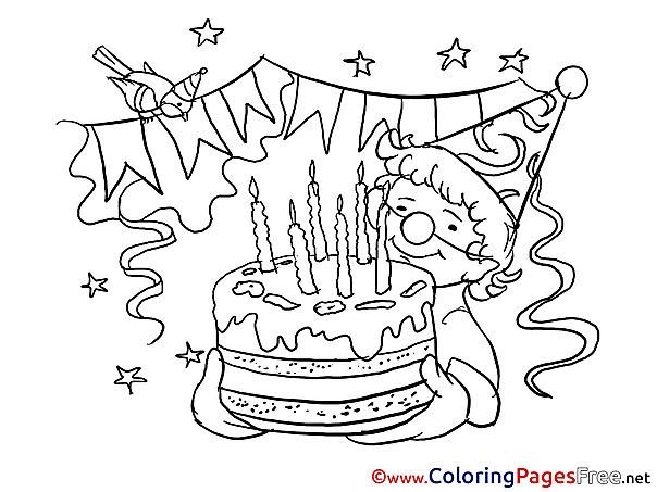 Cake Happy Birthday Coloring Pages download