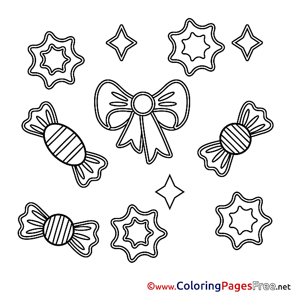 Candies Coloring Sheets Happy Birthday free