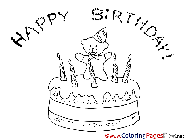 Candles Happy Birthday Colouring Sheet free