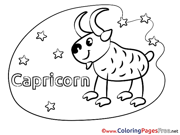 Capricorn printable Coloring Pages Happy Birthday