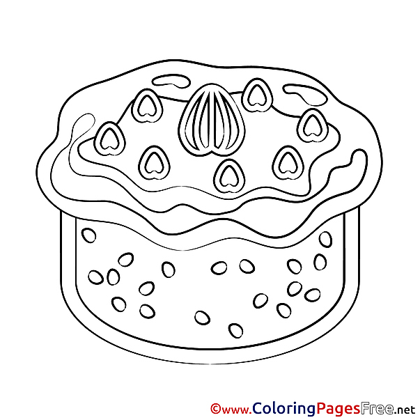 Cream Cake for Kids Happy Birthday Colouring Page