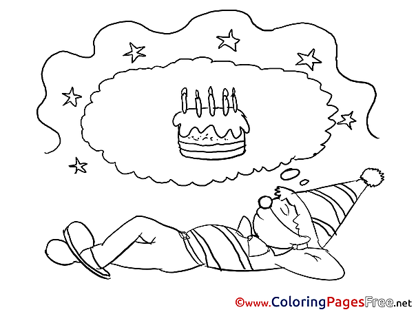 Dream for Kids Happy Birthday Colouring Page