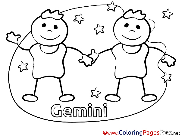 Gemini Coloring Sheets Happy Birthday free
