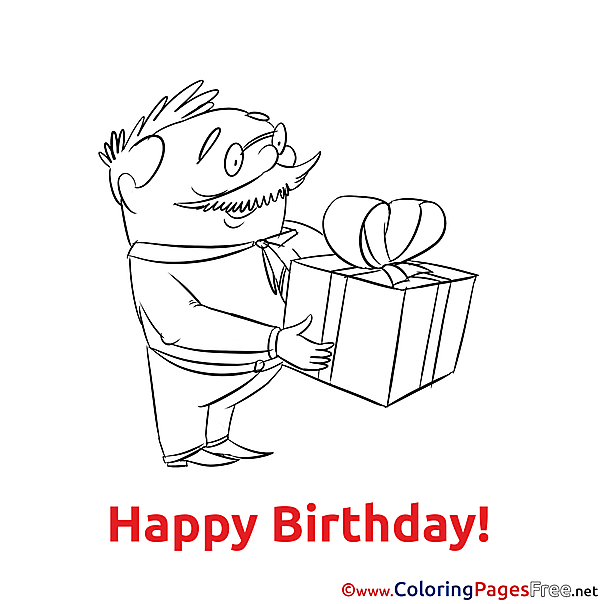 Gift printable Happy Birthday Coloring Sheets