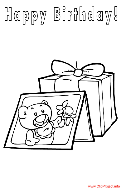 Gifts coloring page for Birthday