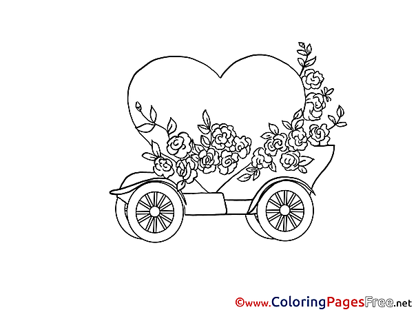 Heart free Colouring Page Happy Birthday