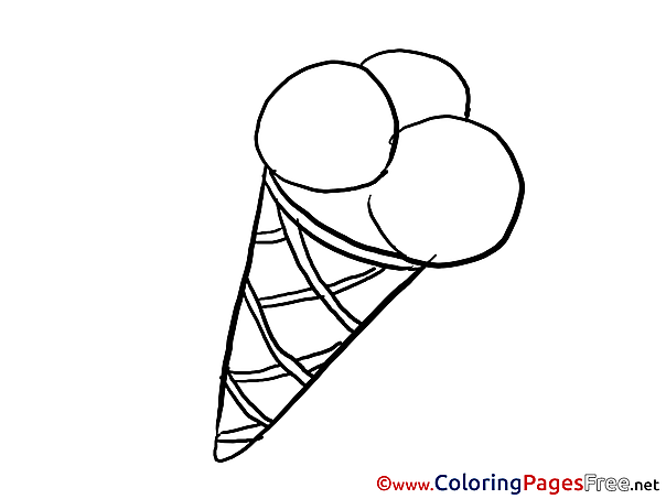 Ice Cream download Happy Birthday Coloring Pages