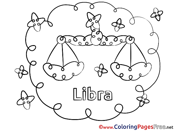 Libra Kids Happy Birthday Coloring Pages