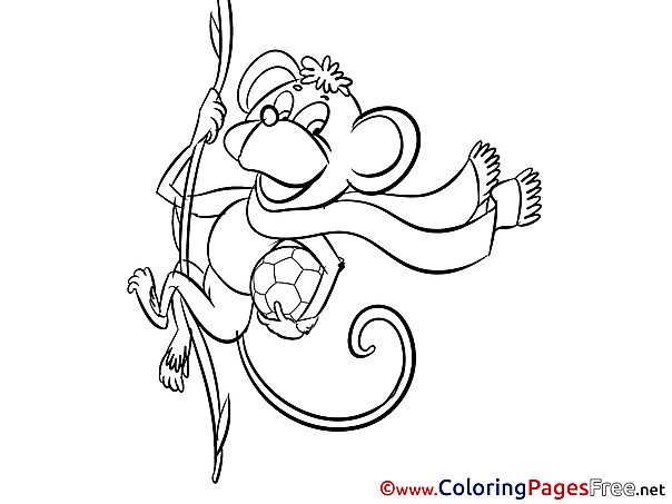 Monkey Coloring Sheets Happy Birthday free