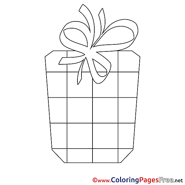 Painting Present Happy Birthday Colouring Sheet free
