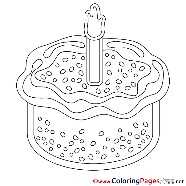Pastry Cake Happy Birthday Coloring Pages free
