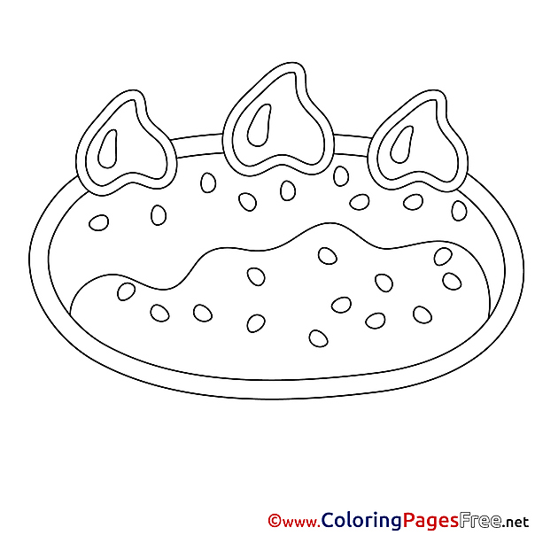 Pastry Cake printable Happy Birthday Coloring Sheets