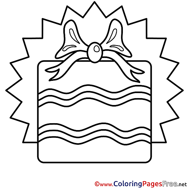 Picture Gift for Kids Happy Birthday Colouring Page