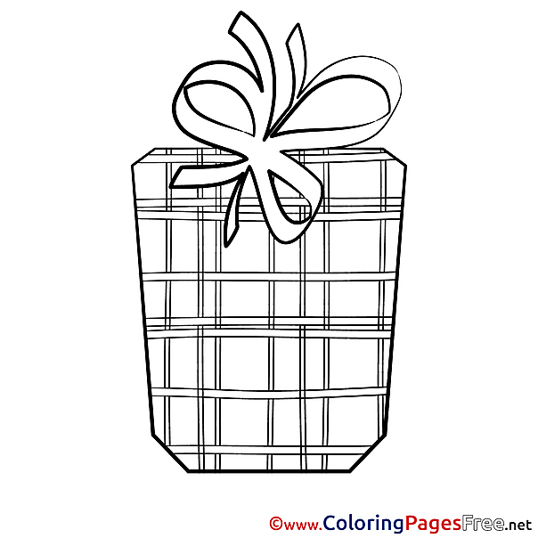 Picture Present Kids Happy Birthday Coloring Page