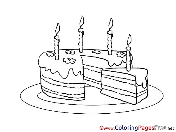 Piece of Cake printable Coloring Pages Happy Birthday