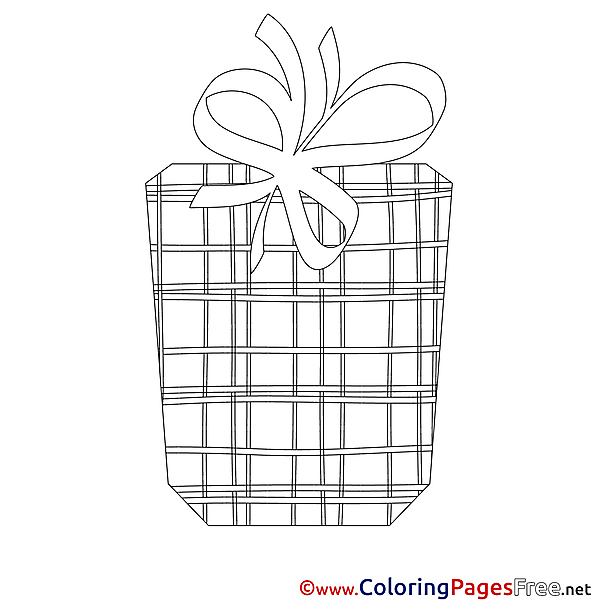 Present Children Happy Birthday Colouring Page