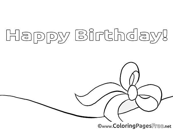 Ribbon Kids Happy Birthday Coloring Pages