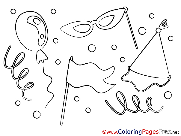 Soiree Colouring Page Happy Birthday free