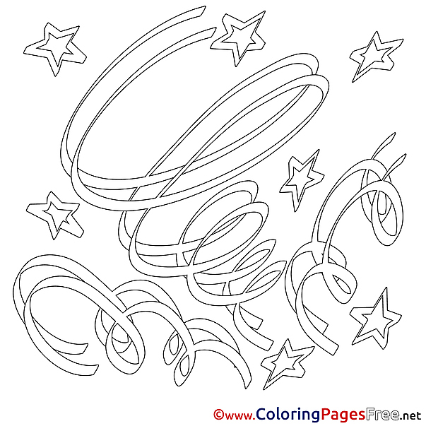 Stars Happy Birthday free Coloring Pages