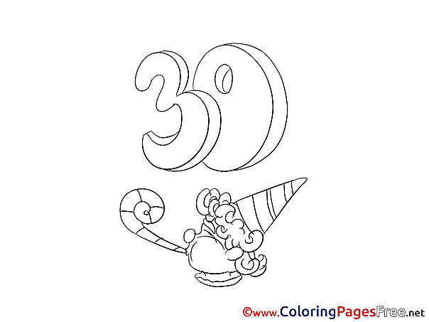 Thirty Years Boy download Happy Birthday Coloring Pages