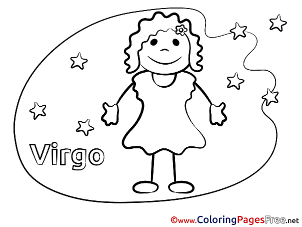 Virgo Kids Happy Birthday Coloring Page