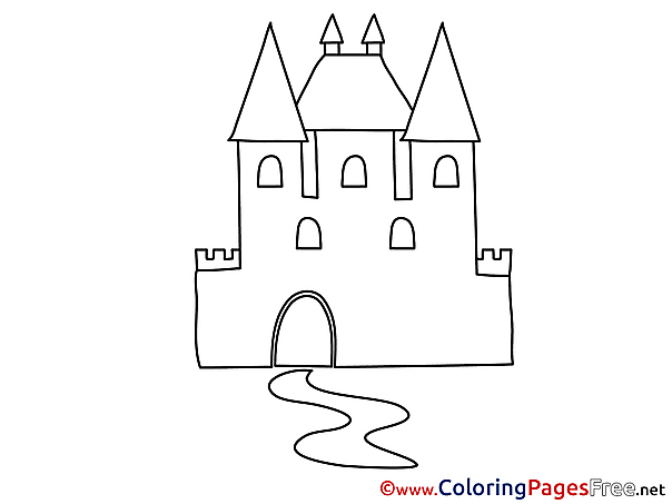 Castle for Kids printable Colouring Page