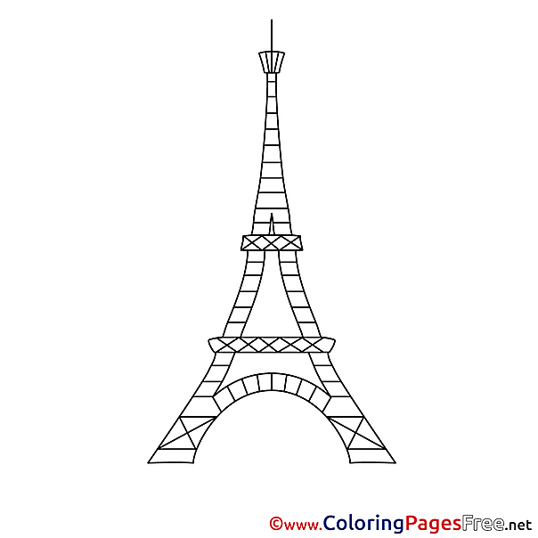 Eiffel Tower Children download Colouring Page