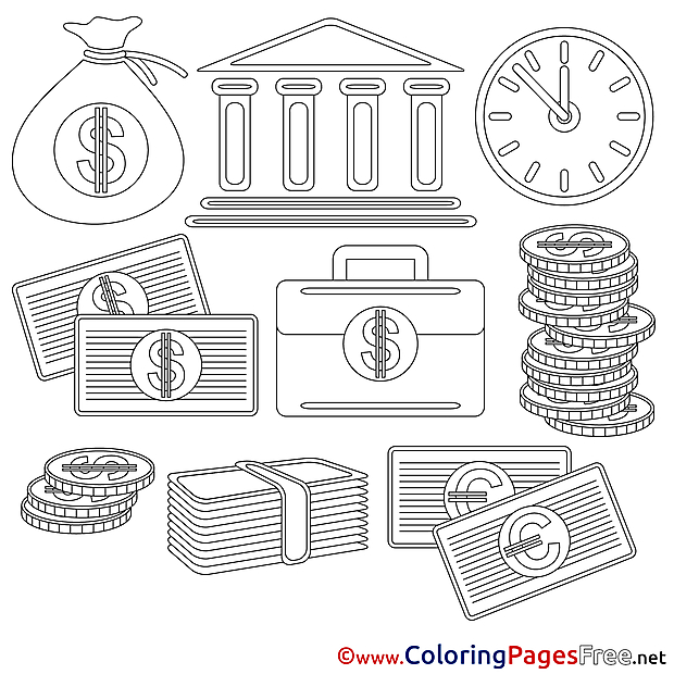 Bank Coloring Pages Business