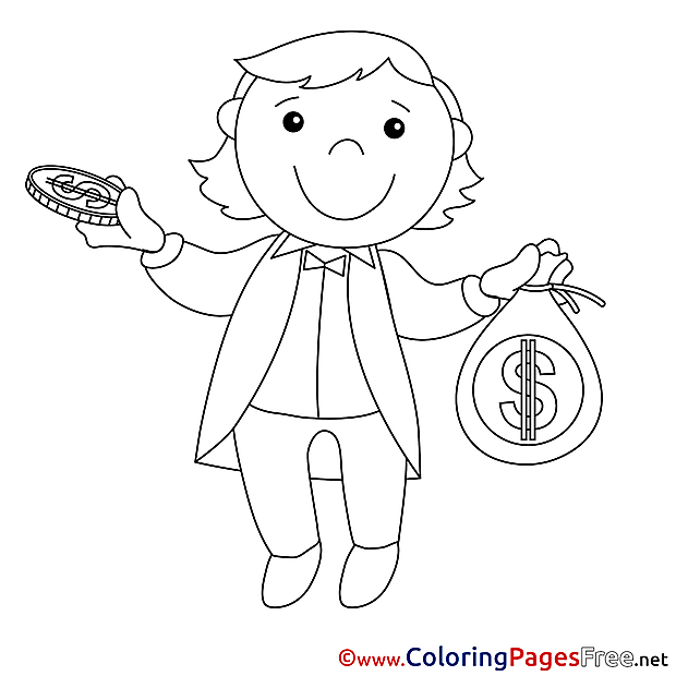 Banker Business Colouring Sheet free