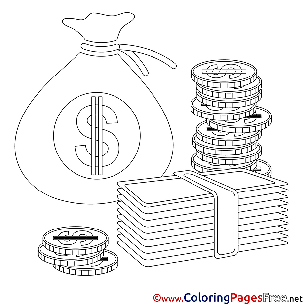Banknotes Colouring Sheet download Business