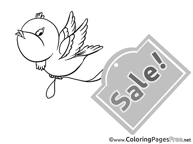 Bird Sale Coloring Sheets Business free