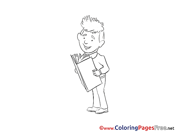 Book Man download Business Coloring Pages
