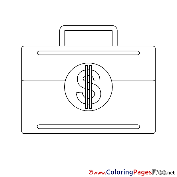 Brief Case Coloring Pages Business