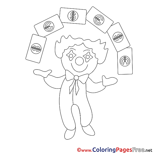 Clown Coloring Sheets Business free