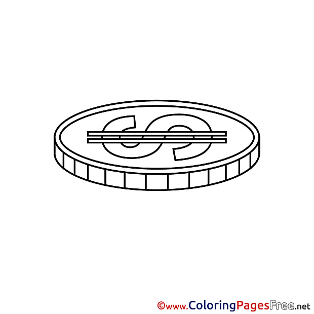 Coin Colouring Page Business free