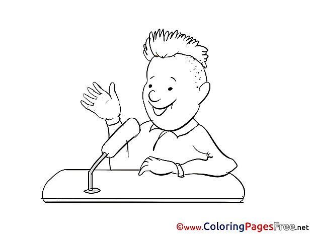 Conference Children Business Colouring Page