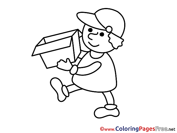 Delivery Kids Business Coloring Page