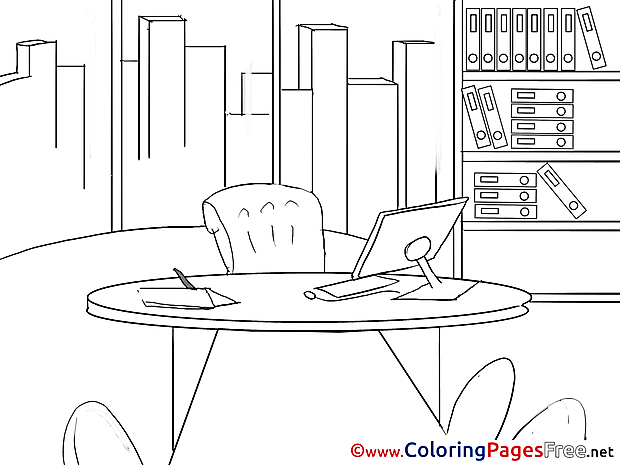 Desk free Business Coloring Sheets