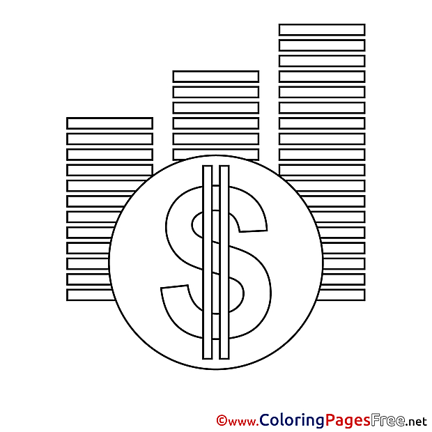 Dollars download Business Coloring Pages
