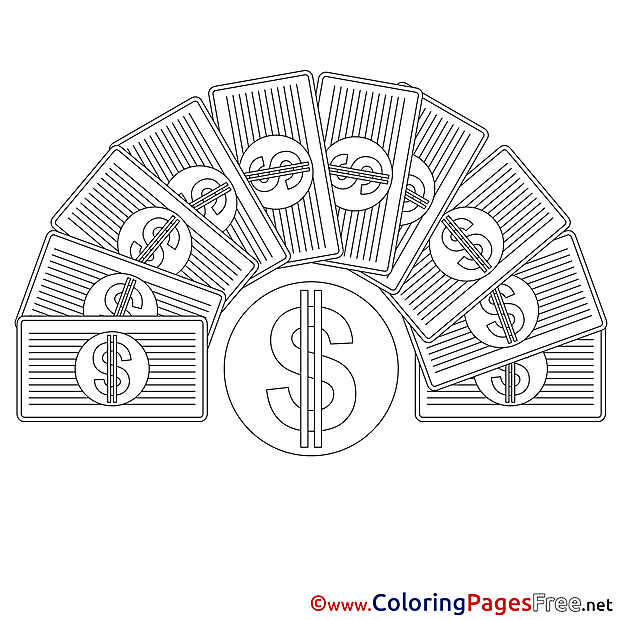 Dollars free Business Coloring Sheets