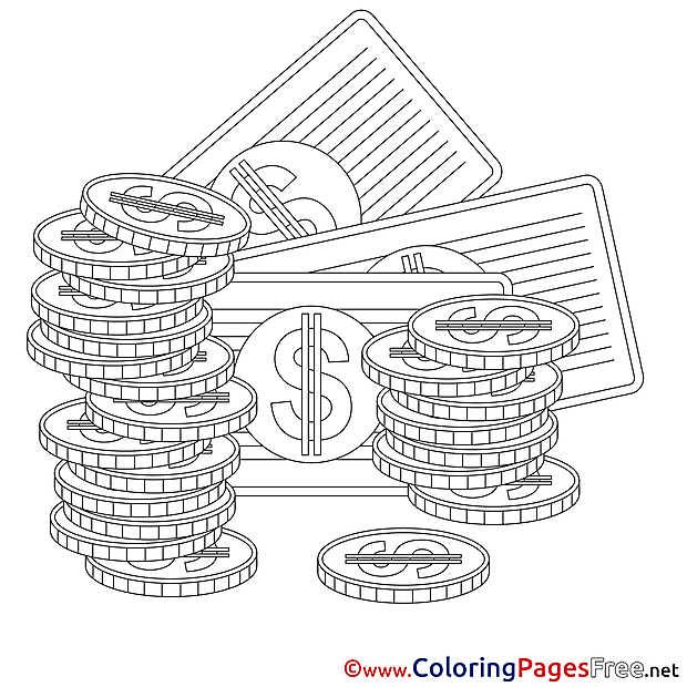 Dollars printable Coloring Pages Business