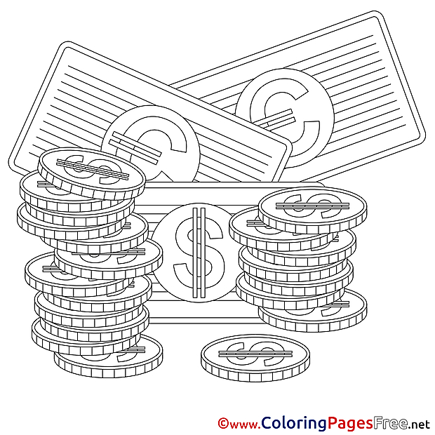 Money free Business Coloring Sheets