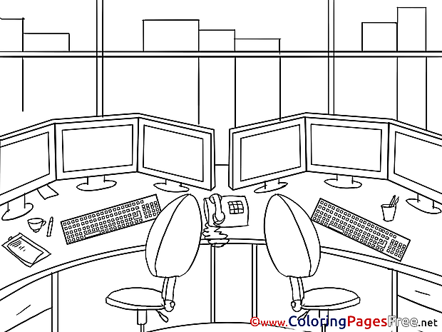 Office for Kids Business Colouring Page