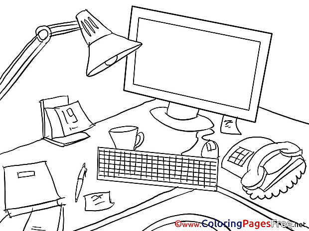 PC for Kids Business Colouring Page
