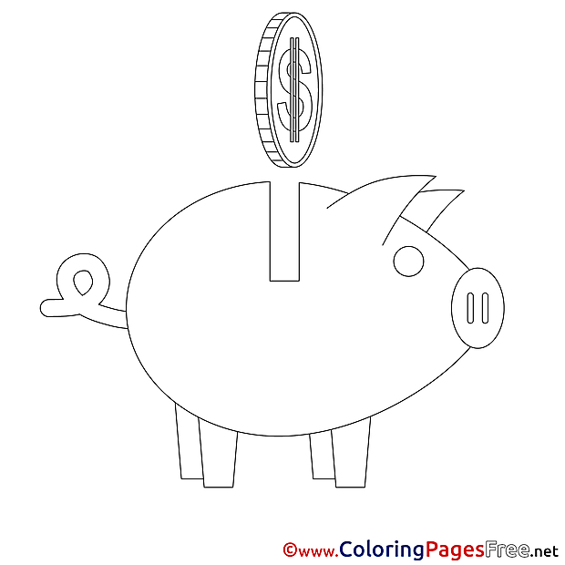 Piggy Bank Business Coloring Pages download