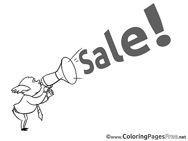 Plane Sale Kids Business Coloring Page