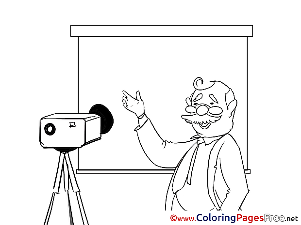 Projector Children Business Colouring Page